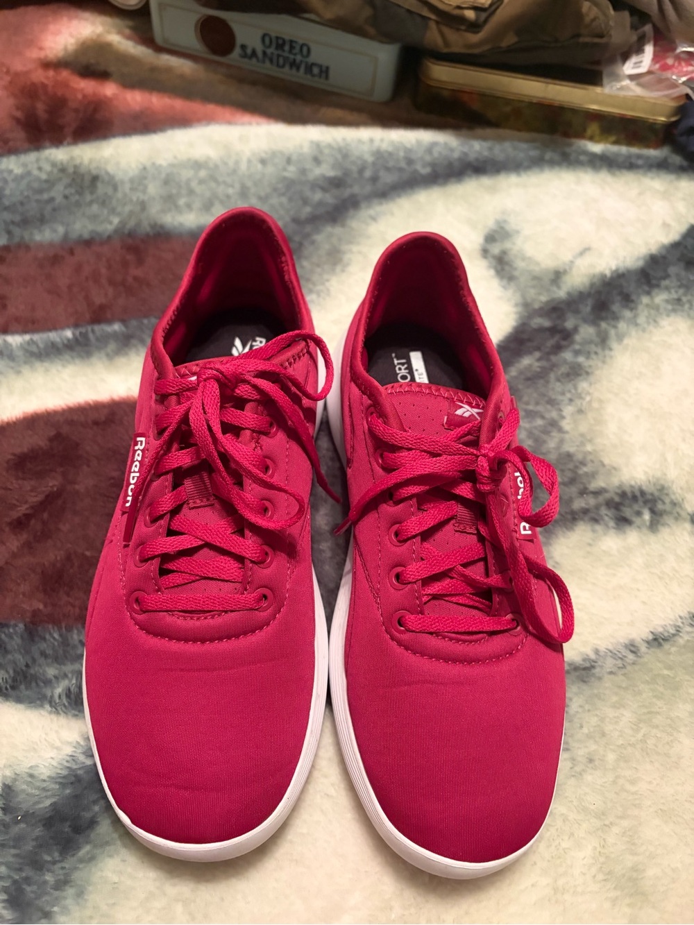 Reebok Women's Berry Pink Lace-Up Casual Sneakers